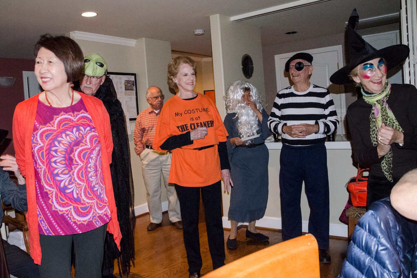 Image of people in costume at a halloween party